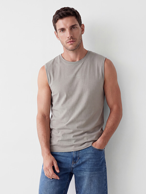 LCWAIKIKI Classic Crew Neck Printed Men's Sleeveless T-Shirt