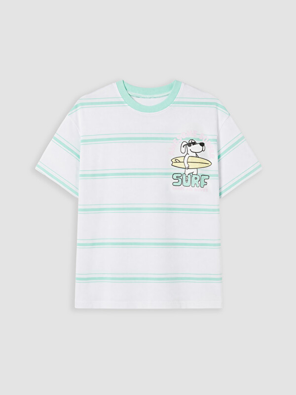 LCW baby Crew Neck Printed Boys' T-Shirt