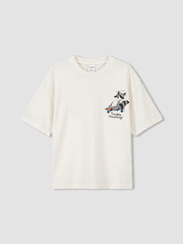 LCW Kids Crew Neck Printed Boys' T-Shirt