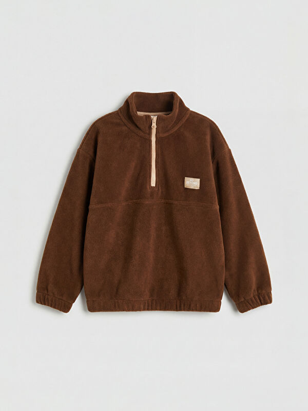 LCW Kids Fermuarlı Dik Yaka Erkek Çocuk Sweatshirt