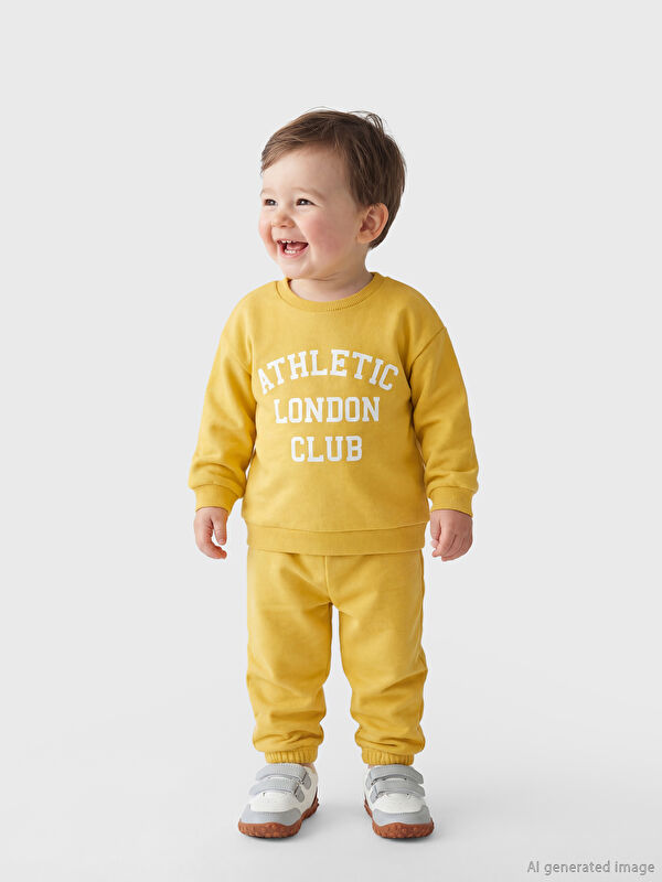 LCW baby London Baskılı Erkek Bebek Eşofman Takımı