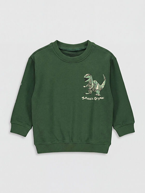 LCW Kids Dinosaur Print Boys' Thick Sweatshirt