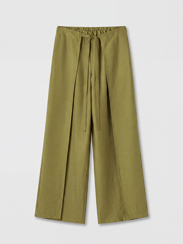 LCW Vision Elastic Waist Wide Leg Women's Trousers