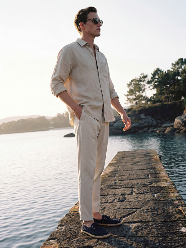 SOUTHBLUE Regular Fit Erkek Pileli Gabardin Pantolon