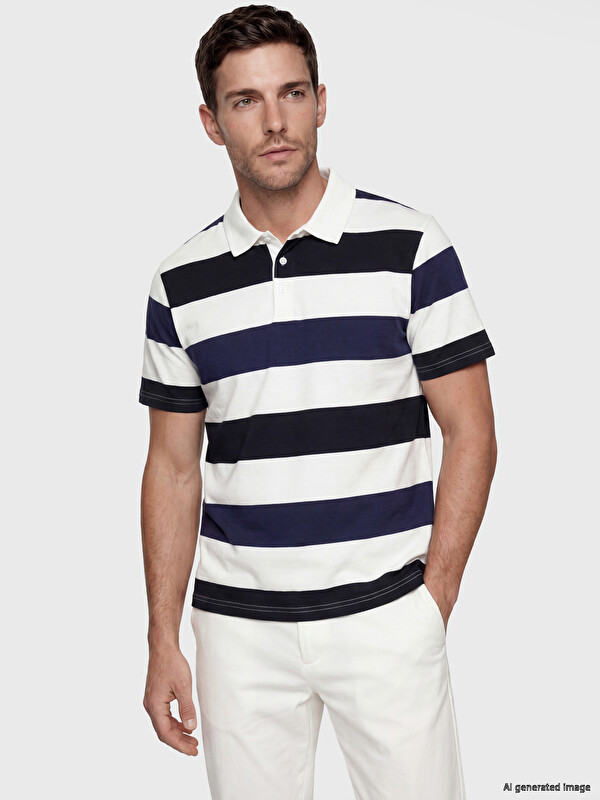LCWAIKIKI Classic Polo Collar Striped Men's T-shirt