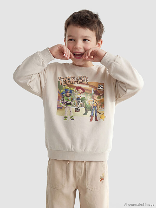 LCW Kids Toy Story Baskılı Erkek Çocuk Sweatshirt