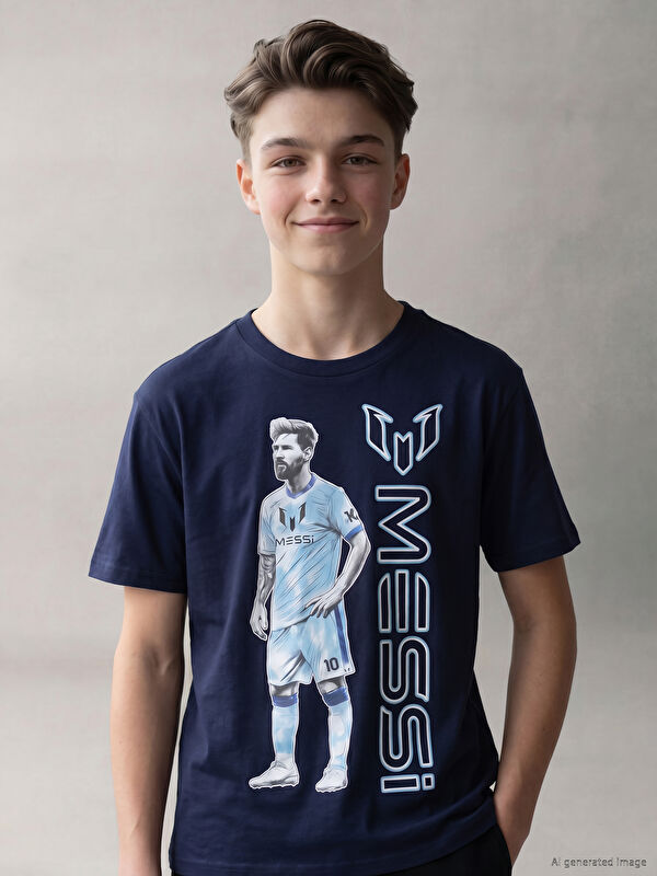 LCW Kids Messi Baskılı Erkek Çocuk Tişört