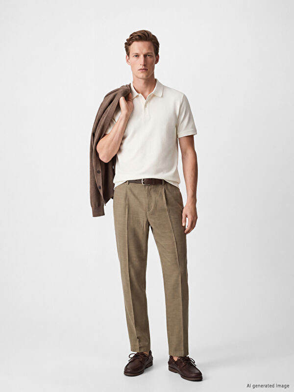 SOUTHBLUE Regular Fit Keten Karışımlı Erkek Pileli Pantolon