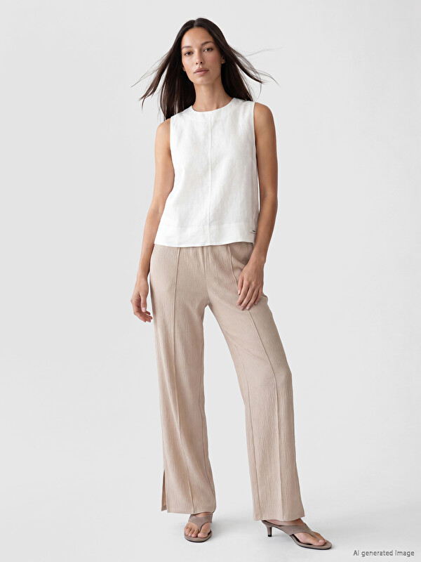LCWAIKIKI Classic Elastic Waist Slitted Women's Trousers