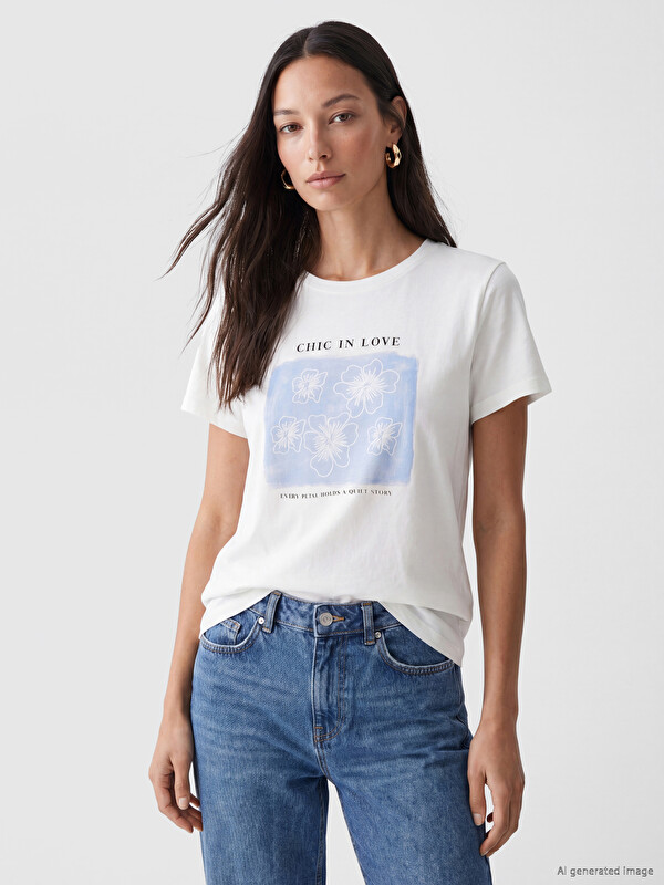 LCW EVERYDAY Crew Neck Printed Women's T-Shirt