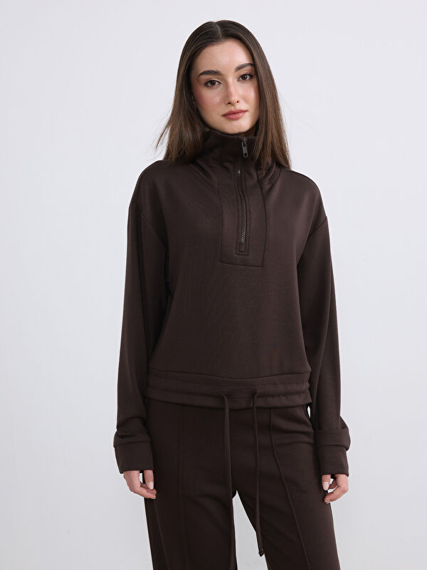 Soulife Petite Polo Yaka Kadın Sweatshirt