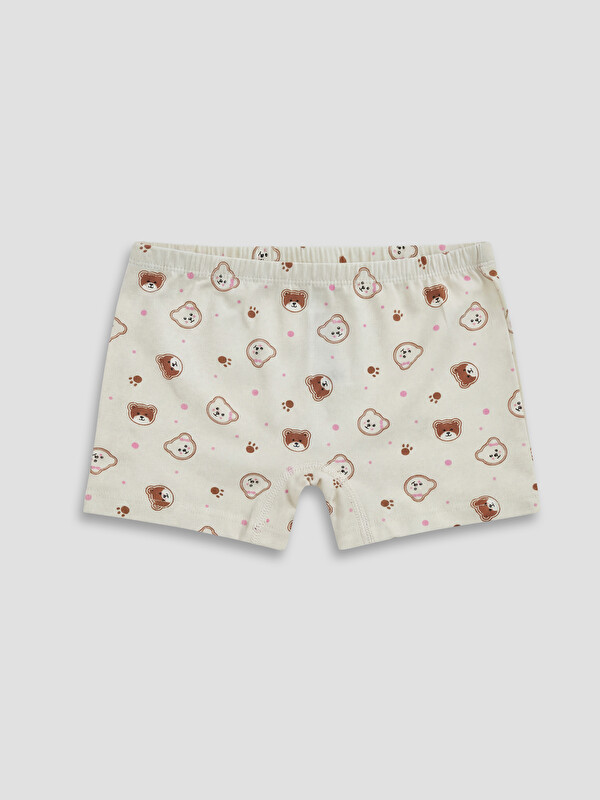 LCW Kids Desenli Pamuklu Kız Çocuk Boxer