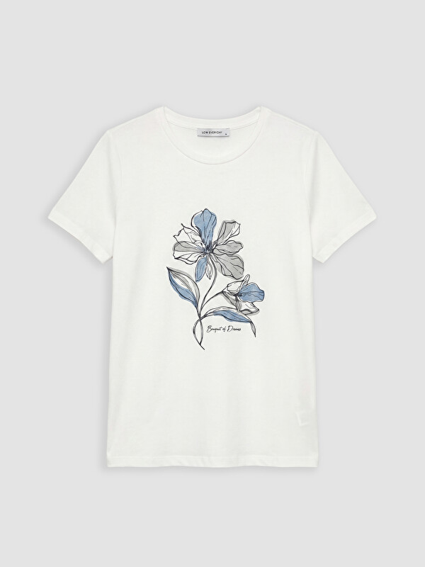LCW EVERYDAY Crew Neck Floral Printed Women's T-Shirt