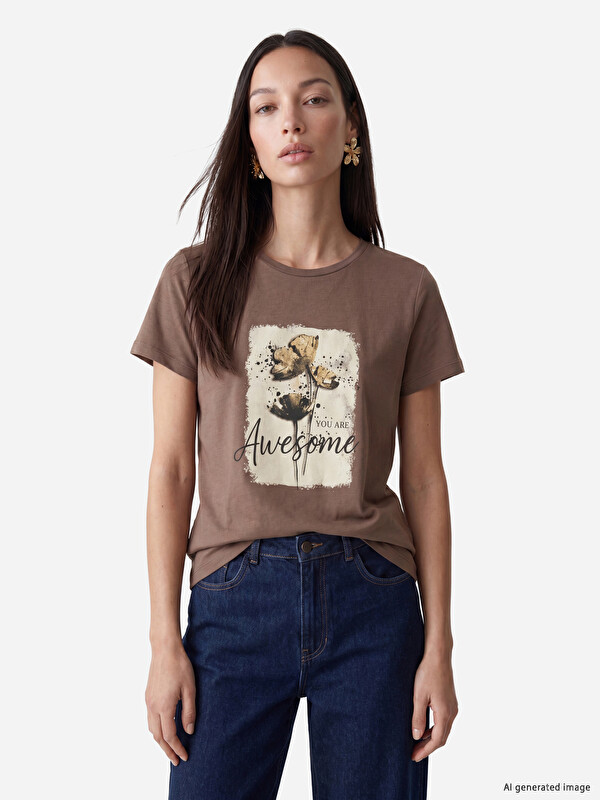 LCW EVERYDAY Crew Neck Floral Printed Women's T-Shirt