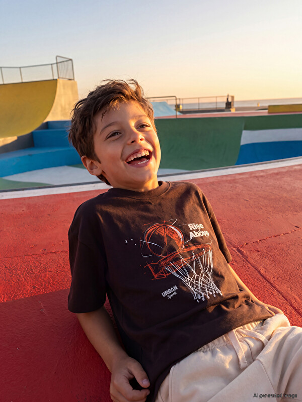 LCW Kids Crew Neck Printed Boys' T-Shirt
