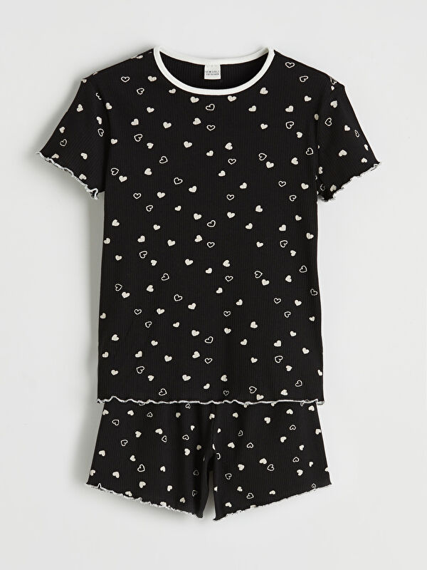 LCW Kids Bisiklet Yaka Kız Çocuk Şortlu Pijama Takım