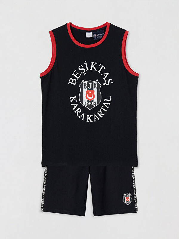 LCW Kids Beşiktaş Baskılı Erkek Çocuk Şortlu Pijama Takımı