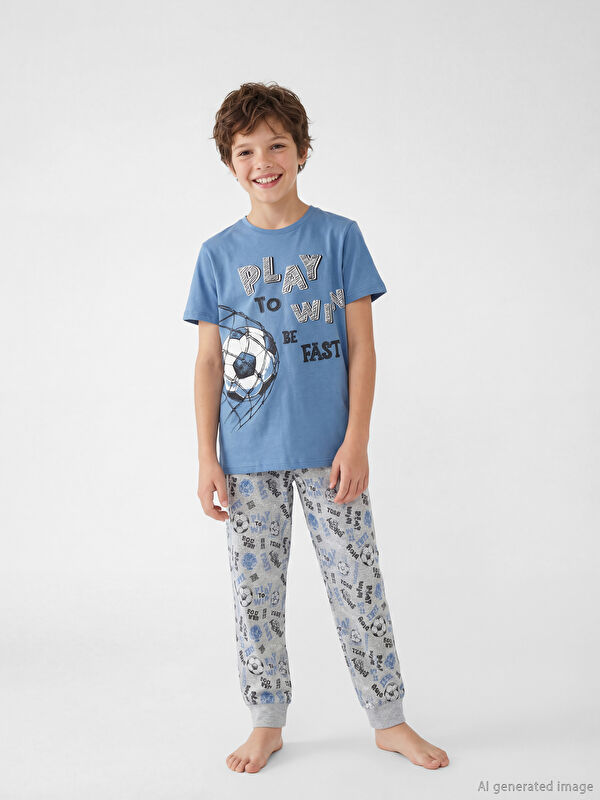LCW Kids Baskılı Erkek Çocuk Pijama Takım