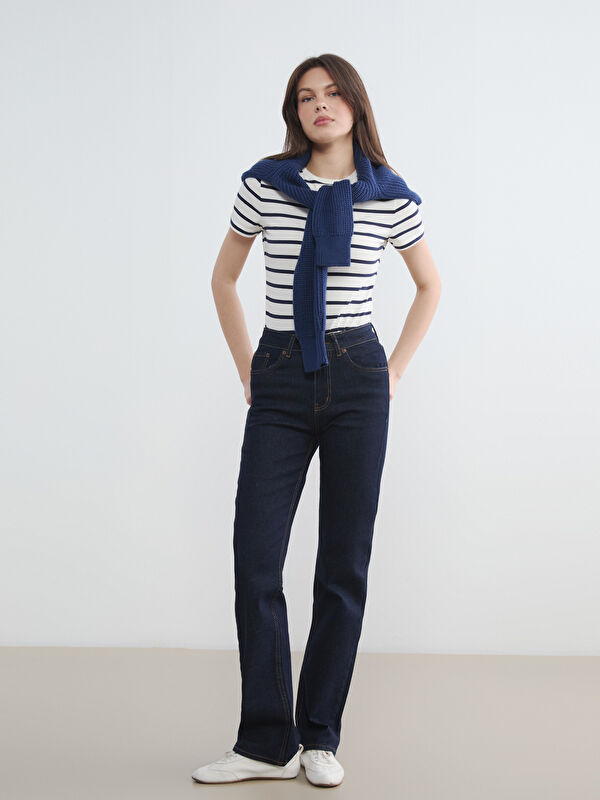LCW Jeans Yüksek Bel Straight Fit Kadın Jean Pantolon