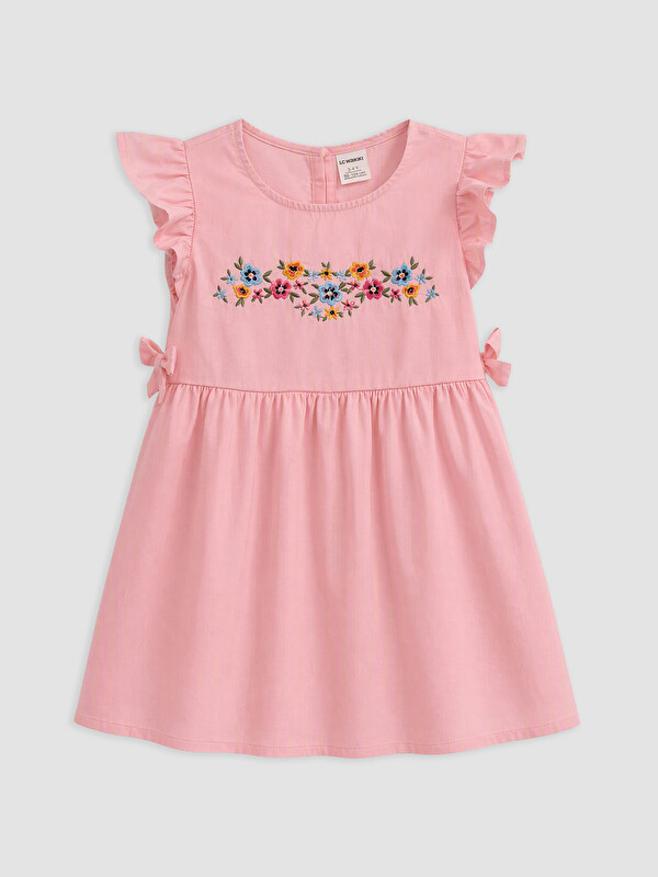 LCW Kids Floral Embroidered Girls' Poplin Dress