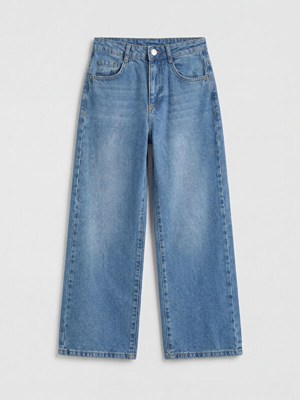 LCW Kids Wideleg Baskılı Kız Çocuk Jean Pantolon