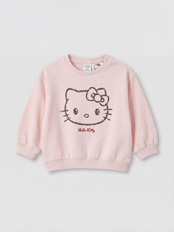 LCW baby Hello Kitty Baskılı Kız Bebek Sweatshirt