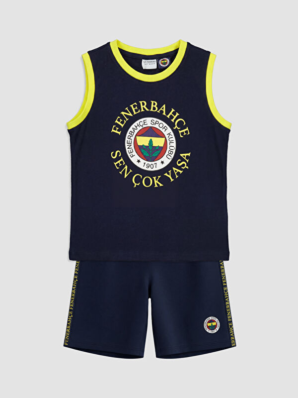 LCW Kids Fenerbahçe Baskılı Erkek Çocuk Şortlu Pijama Takımı