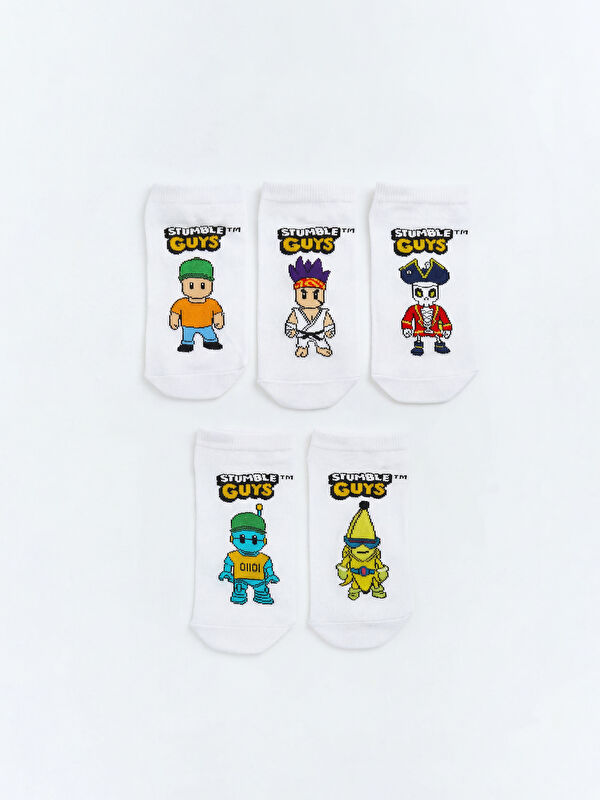 LCW Kids Stumble Guys Printed Boys' Trainer Socks 5 Pack