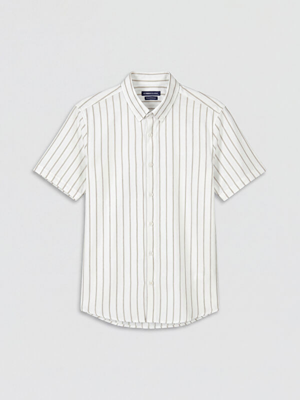 LCWAIKIKI Classic Regular Fit Çizgili Oxford Erkek Gömlek