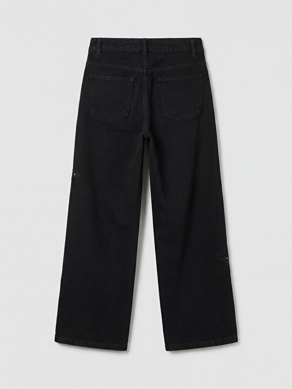 LCW Kids Wideleg Taşlı Kız Çocuk Gabardin Pantolon