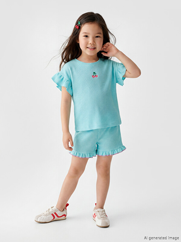 LCW Kids Nakışlı Kız Çocuk Takım