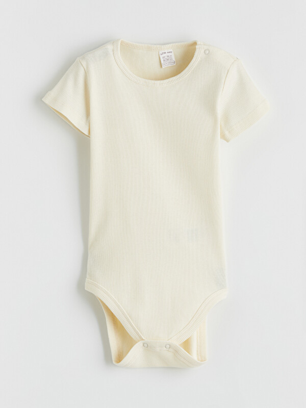 LCW baby Bisiklet Yaka Erkek Bebek Çıtçıtlı Body