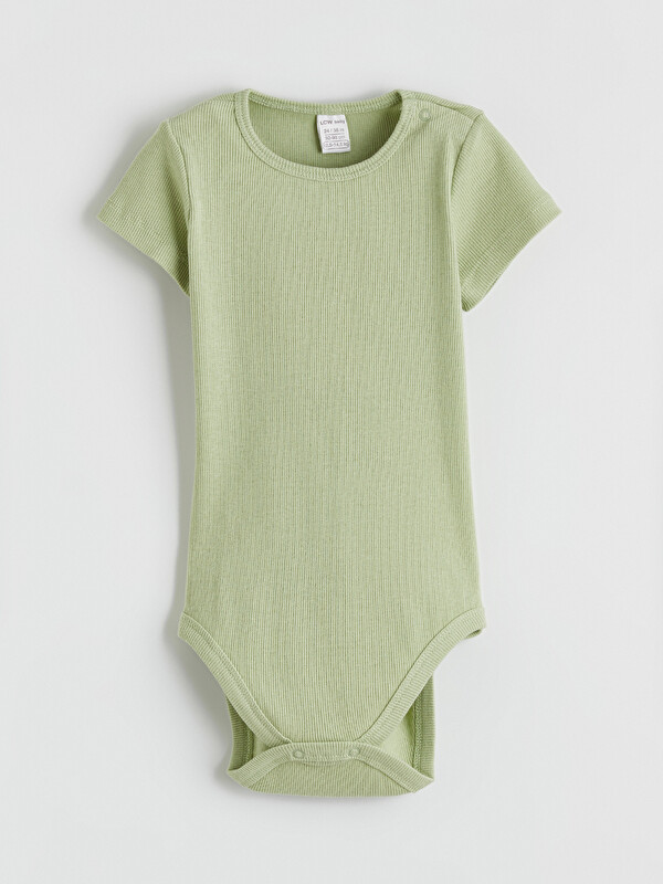 LCW baby Bisiklet Yaka Erkek Bebek Çıtçıtlı Body
