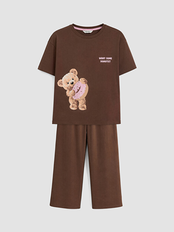 LCW Young Crew Neck Printed Women's Pyjamas Set