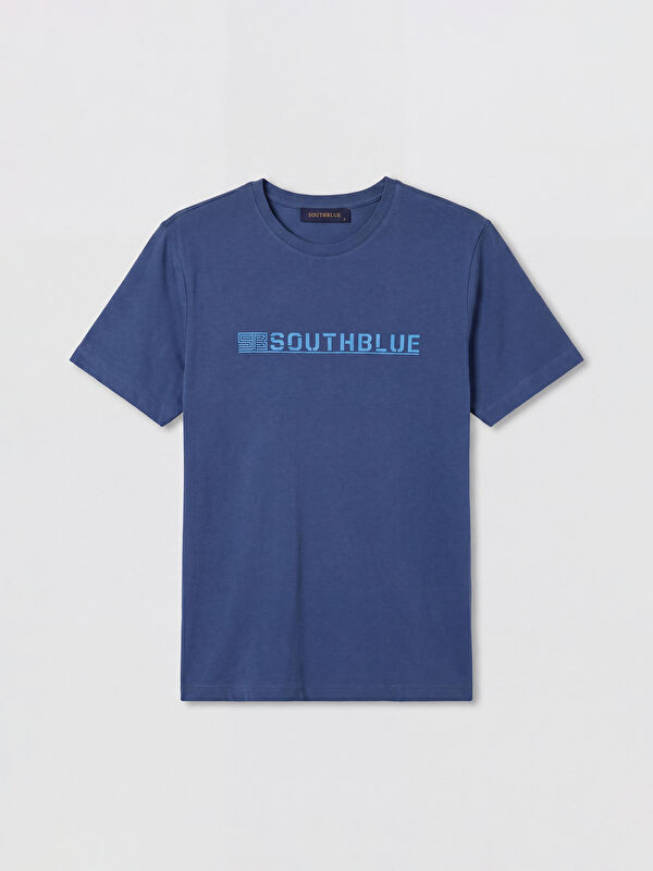 SOUTHBLUE Bisiklet Yaka Baskılı Erkek Penye Tişört