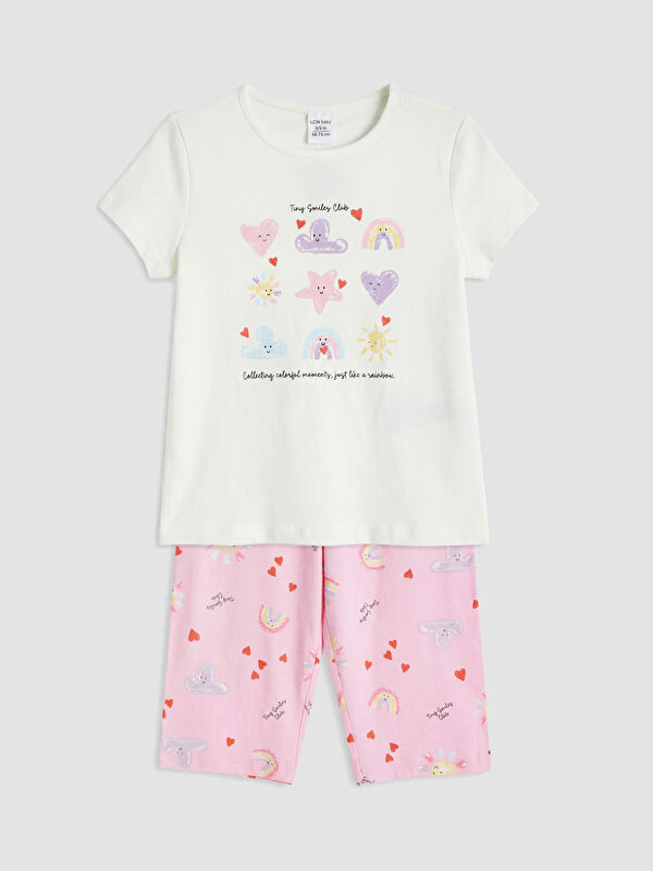 LCW Kids Bisiklet Yaka Kız Çocuk Şortlu Pijama Takımı