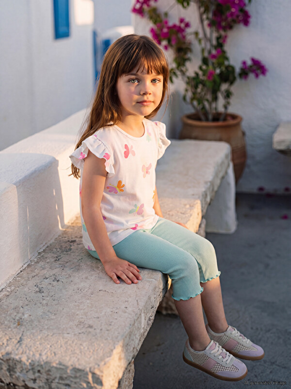 LCW Kids Butterfly Printed Girls' Set