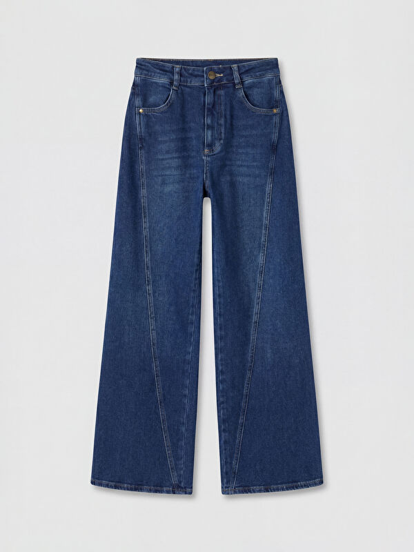 Soulife Yüksek Bel Wideleg Kadın Jean Pantolon