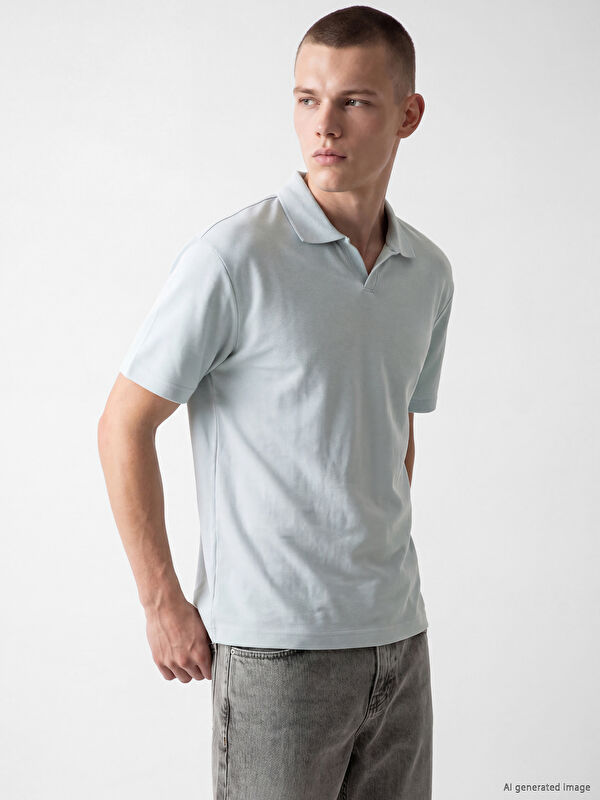 XSIDE Polo Yaka Nakışlı Erkek Tişört