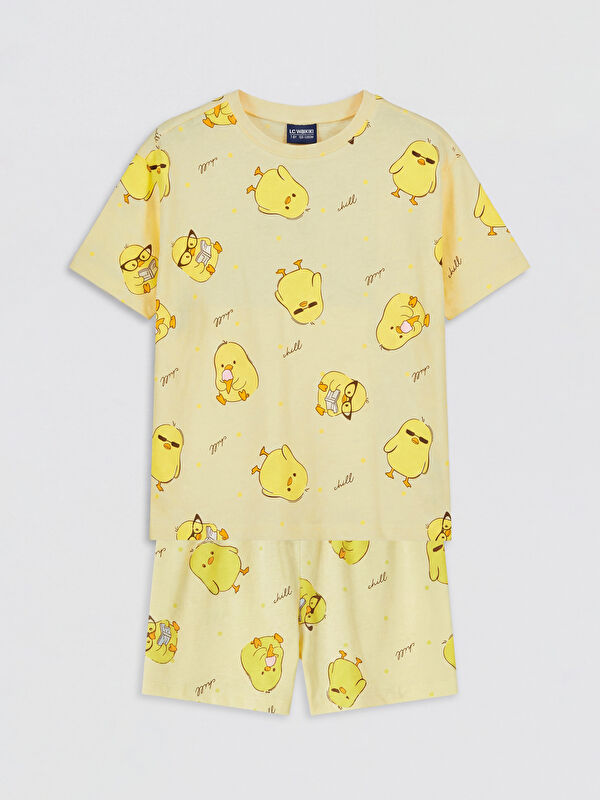 LCW Kids Bisiklet Yaka Kız Çocuk Şortlu Pijama Takımı