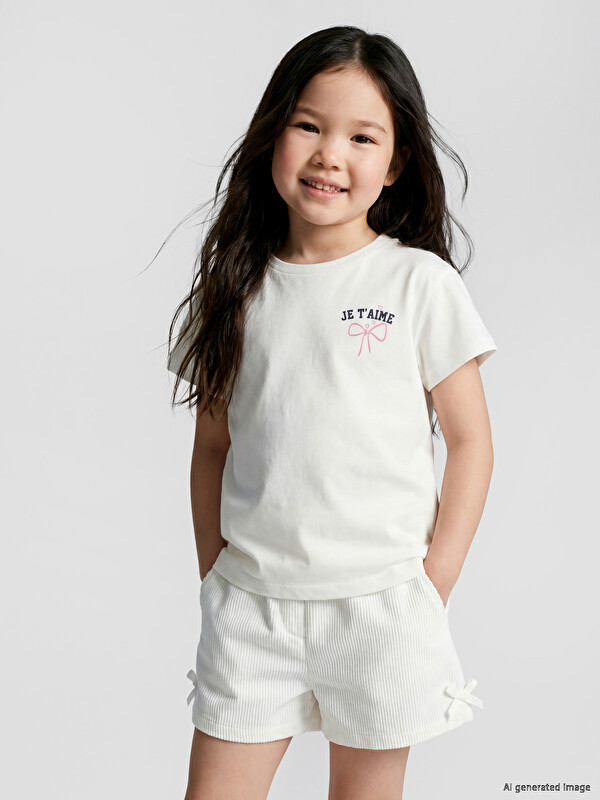 LCW Kids Baskılı Kız Çocuk Tişört 2'li