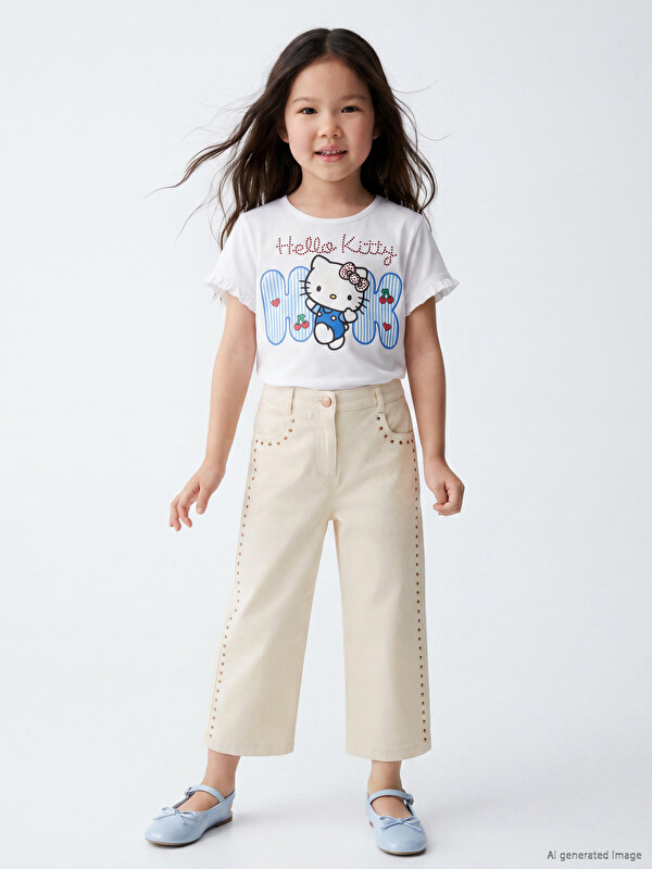 LCW Kids Regularne keper pantalone za djevojčice