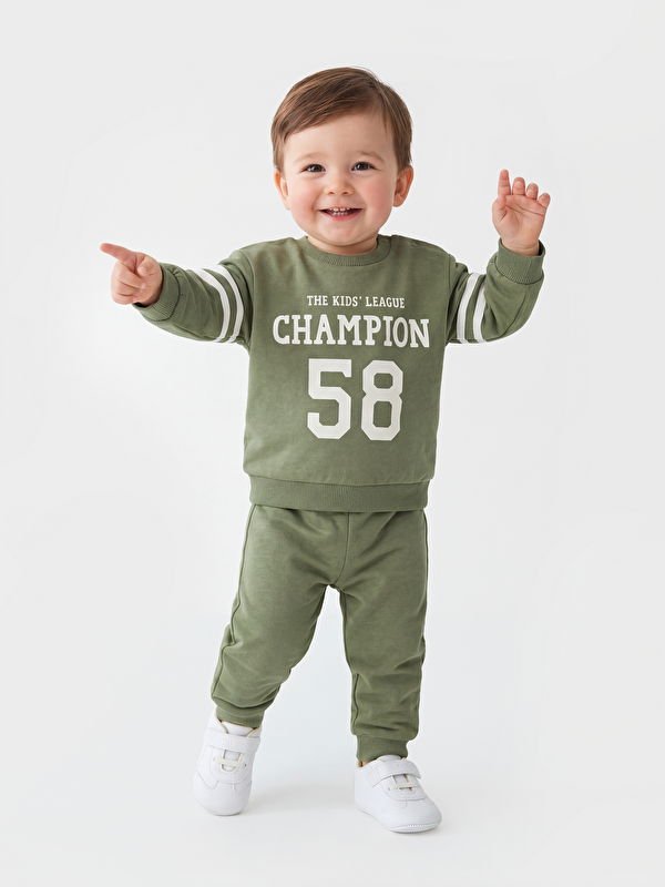 LCW baby Baskılı Erkek Bebek Eşofman Takımı