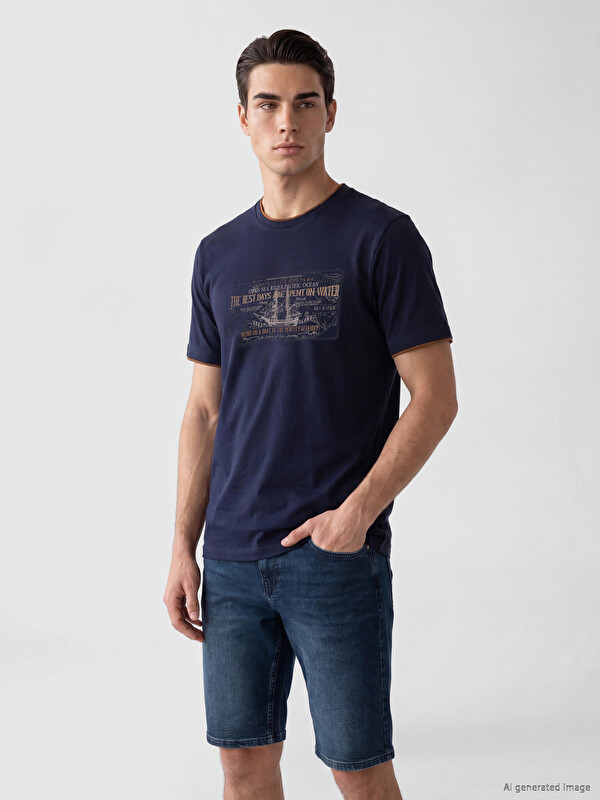 LCWAIKIKI Classic Crew Neck Printed Regular Fit Men's T-Shirt