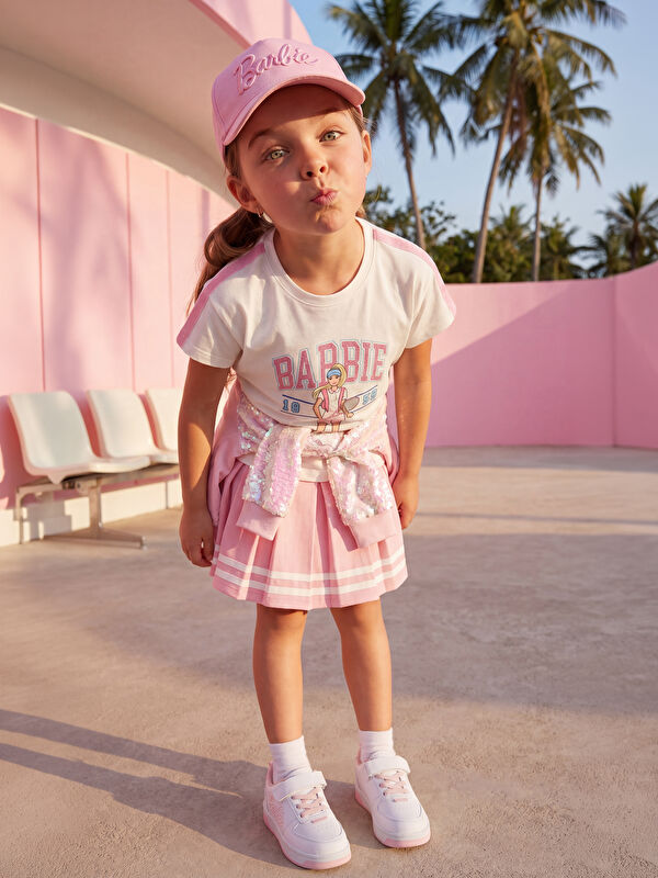 LCW Kids Barbie Baskılı Kız Çocuk Takım