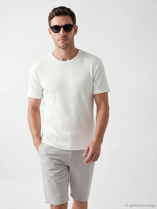 LCWAIKIKI Classic Slim Fit Bisiklet Yaka Erkek Tişört
