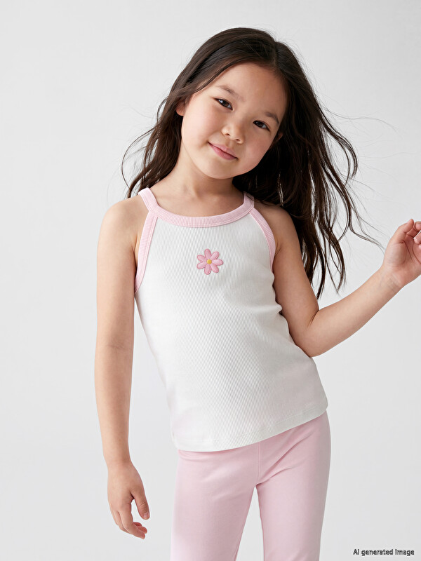 LCW Kids Flower Embroidered Girls' Tank Top