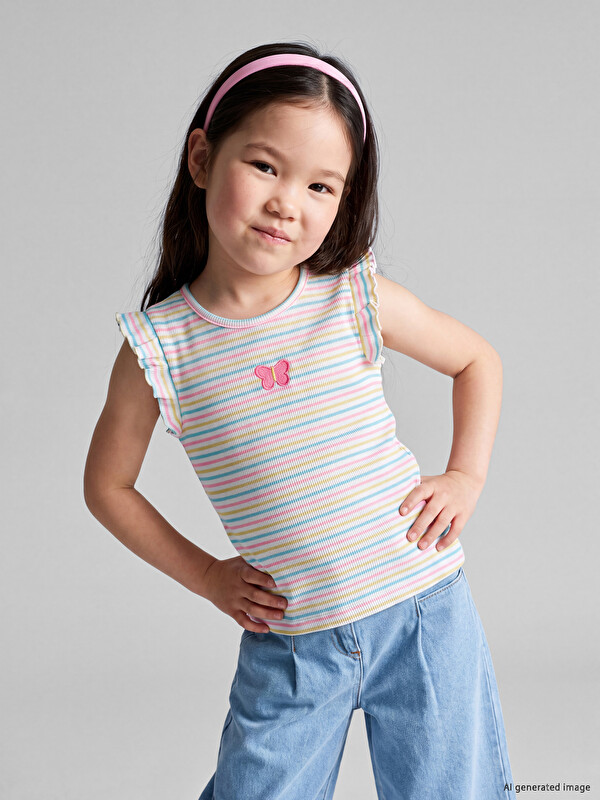 LCW Kids Вышитая майка для девочек