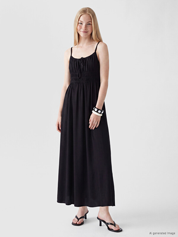 XSIDE U Neck Strappy Flared Dress