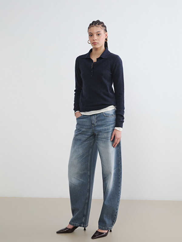 LCW Jeans Yüksek Bel Wideleg Kadın Jean Pantolon